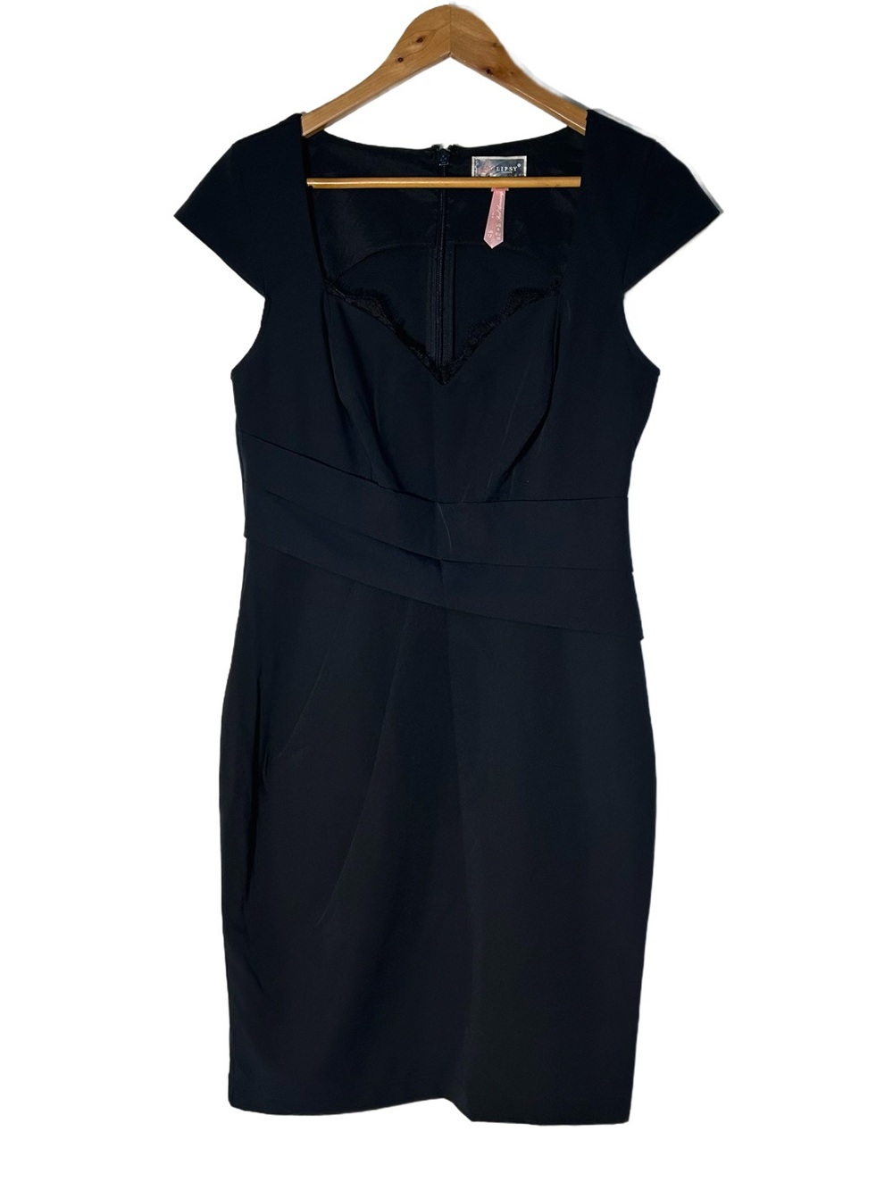 Lipsy London Dress Sz 8 Classic Navy Blue Cap Sleeve Sheath